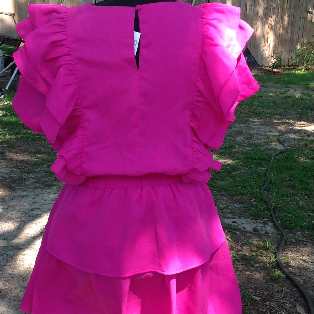Magenta Ruffled Dress - Picture 3 of 6